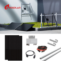 Entrepôt UE 800W 2000W 2500W Système solaire pour balcon avec panneau solaire Longi 440W Système de kit de montage solaire pour balcon entièrement noir
