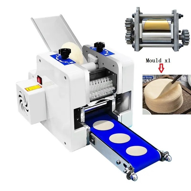 Samosa Dumpling Skin Maker/ Round Wheat Flour Gyoza Wrapper Skin Forming Machine Dumpling Wrapper Machine