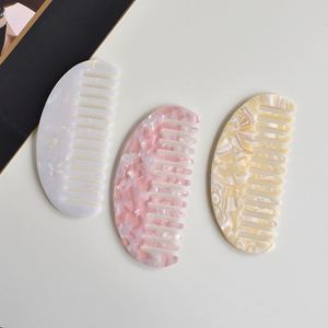 Peigne à dents larges en acétate populaire, motif marbré antistatique, style européen et américain, autres articles de nécessité quotidienne - Product Image 2