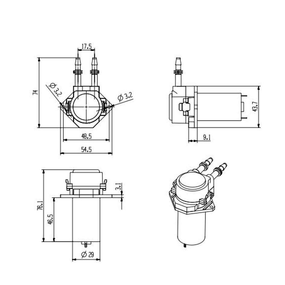 Kamoer KHPP260 260ml/min 12V/24V DC Motor Peristaltic Pump Liquid Transfer Pump with Gear Assembly · image 6