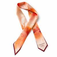 En gros Foulard fin en satin de soie, long et étroit, à imprimé floral, ruban pour cheveux, bandeau mode femme, foulard pour queue de cheval