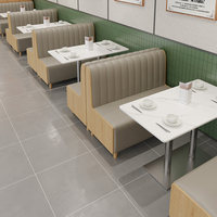 Table et chaises de salle à manger modernes en bois massif avec plateau en pierre, mobilier de restaurant personnalisable pour restaurants commerciaux et cafés.