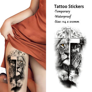 Autocollant de <span class=keywords><strong>tatouage</strong></span> temporaire imperméable de taille moyenne pour la moitié du bras, Anubis, Égypte ancienne, chien, Roma, <span class=keywords><strong>horloge</strong></span>, œil, <span class=keywords><strong>d</strong></span>écoration corporelle pour le bras entier - Product Image 1