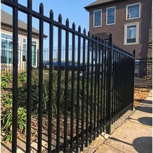 Panneaux de clôture en acier galvanisé thermolaqué noir, clôture de sécurité en métal, poteaux à sommet plat, barrière pour jardin, villa, école, cour - Product Image 2