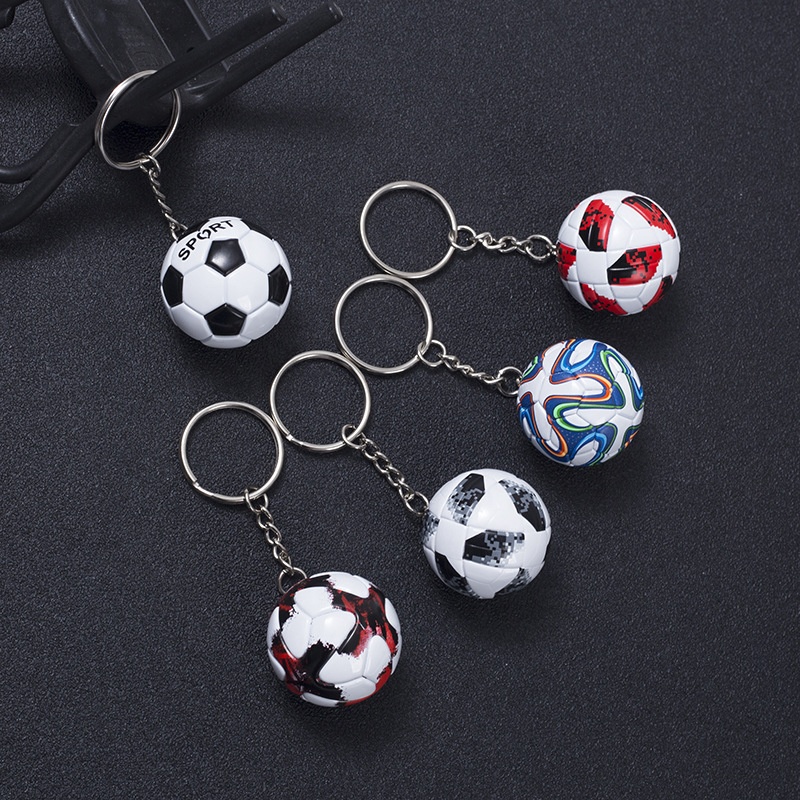 ミニサッカーキーホルダーお土産ギフトPUレザーサッカーペンダント