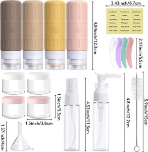 Ensemble de flacons de voyage essentiels 100 ml et en silicone avec bouchon anti-fuite, pour voyages d'affaires et activités de plein air, lot de kits d'emballage - Product Image 6