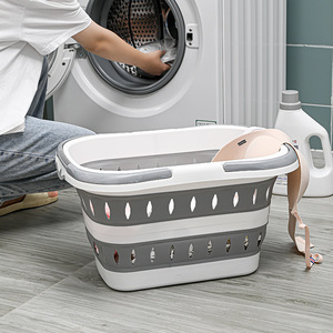 Foldable PP Plastic Nordic Style Laundry <strong>Basket</strong> <strong>for</strong> Household Clothes Vegetable <strong>Storage</strong> <strong>Wall</strong>-mounted Large Size Bathroom Use - Product Image 3