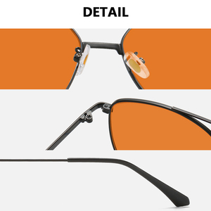 Nouveau Offre Spéciale haute qualité métal cadre HH H9 H8 Orange rouge jaune lentille optique cadre unisexe Double pont Anti lumière bleue lunettes - Product Image 4