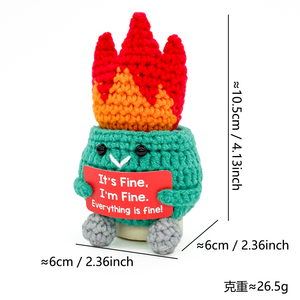 Poupée en pot en crochet tricoté, écologique, jouet anti-stress, fait main, cadeau d'anniversaire pour meilleur ami, soutien émotionnel - Product Image 5