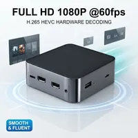 Boîtier Smart TV Hindetel Allwinner H135 Android 12.0 avec TV en direct mondiale intégrée, Wi-Fi double bande, Full HD 1080P 60fps, ultra compact pour
