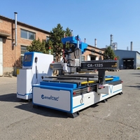 Machine de gravure linéaire ATC 1325 avec lame de scie rotative et rouleaux de maintien, broche 9 kW, équipement de découpe pour contreplaqué et PVC