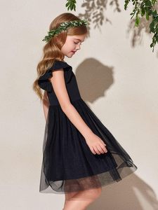 Abito in Tulle Haloumoning per Bambine, <span class=keywords><strong>Vestito</strong></span> Estivo con Maniche Corte e Volant, per Feste, 5-14 Anni - Product Image 5