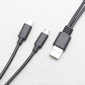 Çoklu USB şarj kablosu 2 in 1 USB tip C/mikro USB hızlı şarj kablosu - Product Image 3
