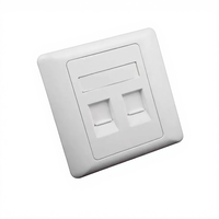 Panel Jaringan RJ45 Soket Ethernet Dinding Tipe DIMAN 1 Port Cat6 UTP Putih 86x86mm, Garansi 1 Tahun, Untuk Kegunaan Telekomunikasi