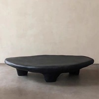 Table basse en verre trempé irrégulier en forme de nuage, style nordique, couleur crème, moderne et minimaliste, pour petits appartements, maison tendance