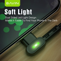 Câble de charge rapide double coude à 90 degrés BAVIN, prix de gros, personnalisé, micro USB type C, téléphone portable, 2,4 A, câble de données CB258