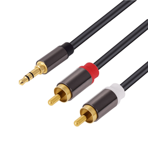 DC de <span class=keywords><strong>3</strong></span>,5mm a <span class=keywords><strong>2</strong></span> RCA macho estéreo RCA Audio Video macho AUX Y divisor de cable para Ipad /MP3/PC/ordenador portátil - Product Image 3