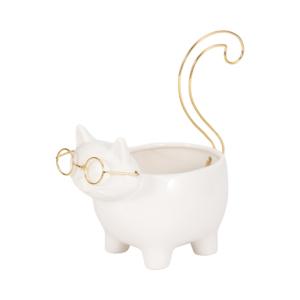 Vassoio Portagioie in Ceramica a Forma di Gattino per Arredamento Casa, Tavolino da Caffè, Comodino, Bagno, Vanità Decorativa - Product Image 1