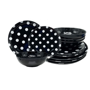 Polka Dot Outdoor <strong>Camping</strong> Tableware <strong>Set</strong> Durable Melamine <strong>Plates</strong> Bowls Dishwasher Safe 4-Piece for Picnic Party Restaurant Use - Product Image 5