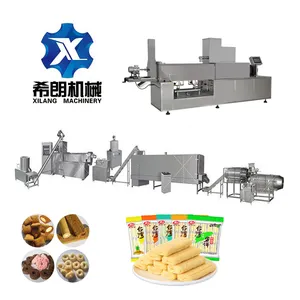 Jam Center Leisure Food Puff Chips Core Filling Food Twin Screw Extruder Snack Food Production Processing Line