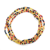 Chaîne de taille africaine en cristal faite à la main avec breloques, perles de taille élastiques en verre du Ghana sexy pour femmes, vente en gros