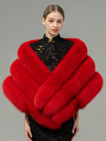 Cape en fourrure de renard à la mode pour femmes, poncho en fourrure véritable naturelle, veste, manteau, châle triangulaire teinté pour les mariages, les fêtes, le coton décontracté