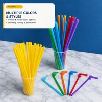 Pailles en plastique compostables à faible MOQ, couleur naturelle, pour accessoires de fête et de bar écologiques, biodégradables en vrac