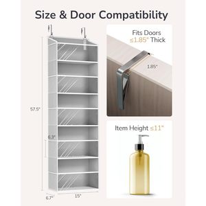Over Door Organizer 15 Pockets 20-35L Capacity <b>Hook</b> Type Hanging Storage For Baby Products <b>Shoes</b> Closet Organizer - Product Image 2