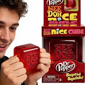 NeeDoh Red Nice Cube, jouets sensoriels en caoutchouc souple, forme carrée, balles anti-stress à presser, jouets <span class=keywords><strong>fidget</strong></span> - Product Image 1