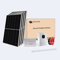 Sistema Completo de Generación de Energía Solar Fotovoltaica de Silicio Monocristalino de 5KW, 220V, Fuera de la Red, con Almacenamiento de Energía Gratuito