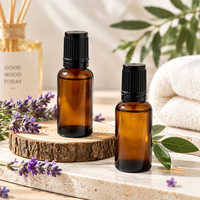 Flacon compte-gouttes rond en verre ambré de 5 ml, 10 ml, 15 ml, 20 ml, 30 ml, 50 ml, 100 ml, en stock, avec bouchon inviolable pour huiles essentielles