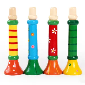 Детская деревянная труба, музыкальное восприятие раннего развития, Красочный музыкальный игрушечный инструмент, детский гудок