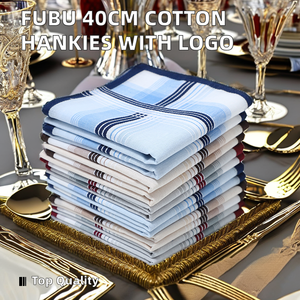 Premium Jacquard Vintage Men's <strong>Handkerchiefs</strong> Soft Breathable Classic <strong>Check</strong> Pattern Pocket Squares for Gentlemen Pure Cotton - Product Image 2