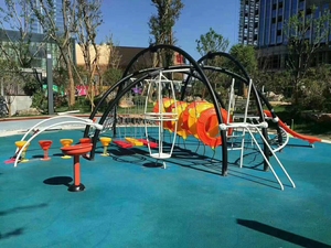 Picturesque Outdoor Play Structure Exciting <strong>Slides</strong> <strong>Rocking</strong> Horse Galvanized Pipe Rope Construction for Children's Adventurous - Product Image 5