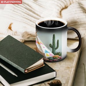 Mug souvenir pour invités de mariage, noir givré, 11 oz, céramique, tasse changeante de couleur activée par la chaleur - Product Image 3