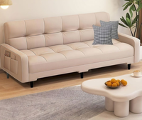 Kratzfestes Leder Neues Klappsofa Integriertes Doppelfunktions-Sofa Modernes Minimalistisches Luxus-Design für Wohnzimmer