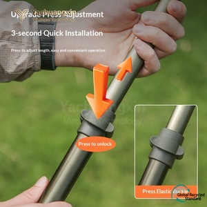 Tige télescopique en alliage d'aluminium à bouton unique pour auvent extérieur, tige de support robuste pour tente, tige télescopique pour auvent de camping - Product Image 5