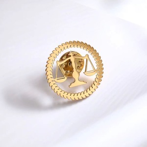 Broche géométrique circulaire en acier inoxydable pour homme, accessoire de costume, fleur de poitrine, certifiée CE - Product Image 1