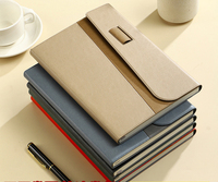 Carnet de notes à 5 anneaux avec porte-stylo intégré, idéal pour les réunions d'entreprise, portable, personnalisable avec logo