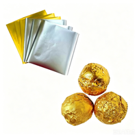 Papel de Aluminio para Envolver Chocolate, Impresión Personalizada, Bajo MOQ, Rollo de Papel Dorado para Chicle
