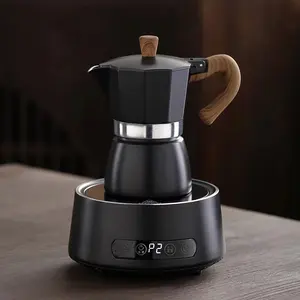 Moka in acciaio inossidabile elettrico con logo personalizzato classico caffè italiano