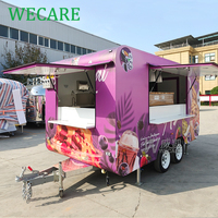 Remorque de bar mobile WECARE entièrement équipée pour la vente de glaces, café, hot-dogs, pizzas et autres snacks, avec cuisine complète.