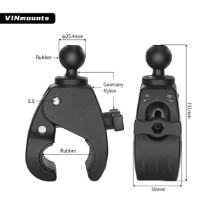 25.6mm-61mm kẹp đường kính lớn khó khăn-Claw kẹp gắn kết với 1 "bóng cho đường sắt/bài/Ống VIN-B-DZJ03 - Product Image 3