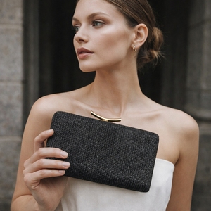 Women's Vintage Fashion Casual Straw <b>Handbag</b> Woven Summer Clutch Purse Evening Shoulder Crossbody Bag Chain <b>Strap</b> <b>for</b> Cocktail - Product Image 1