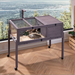 Gabbia per Piccoli Animali con Ruote e Supporto per Illuminazione, Habitat per Lucertole e Tartarughe - Product Image 2