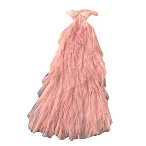 Vestido Midi Casual Sexy sin Tirantes para Mujer, sin Mangas, con Volantes, Tejido, de Malla Sólida, Línea A, para Fiesta, Lavable y Ecológico - Product Image 5