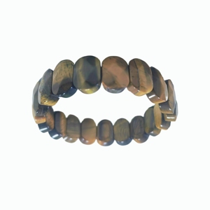 Bracelet plat en œil de tigre, bijou en pierre précieuse très vendu pour la guérison, bien-être physique et mental - Product Image 1
