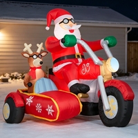 Ornement de Noël gonflable personnalisé, Père Noël à moto, pour la décoration des fêtes