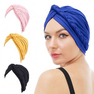 Nouveau turban tressé pour femme, foulard musulman, idéal pour la plage, usage quotidien, toutes saisons, ajustable, confortable, mode, couvre-chef, pour cheveux, fête, décontracté - Product Image 1