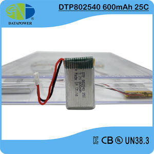 높은 방전 25C 3.7v 600 mah 파우치 리튬 폴리머 배터리 모델 802540 3.7v Lipo 충전식 25C 배터리 600 Mah - Product Image 6